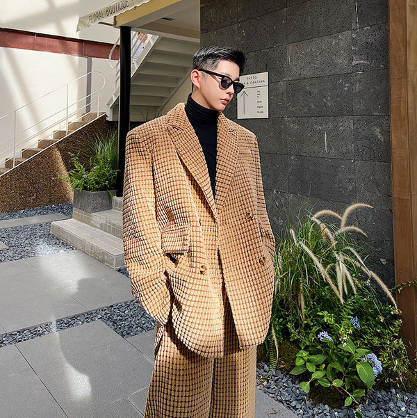 Winter Mid Length Suit Collar Fashionable Men's Coat