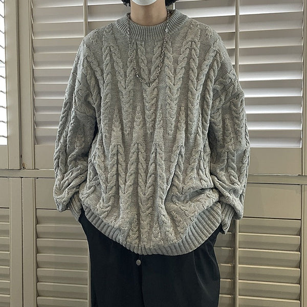 Men's Crewneck Solid Color Knitwear Sweater