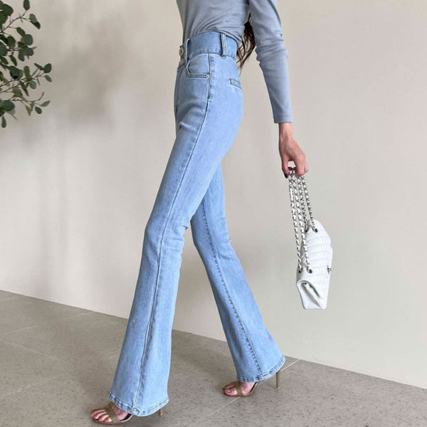 Light-colored Flared Jeans Trousers
