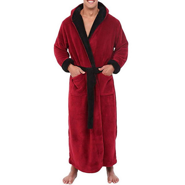 Men BathRobe Hooded Thick Casual Winter wear suit