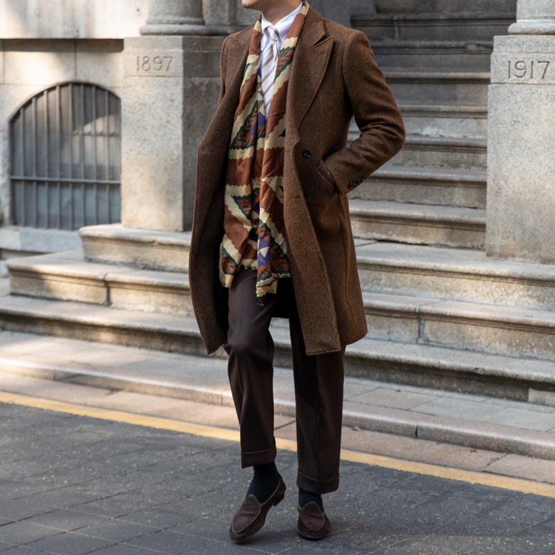 Men's Vintage Wool Brown trench coat