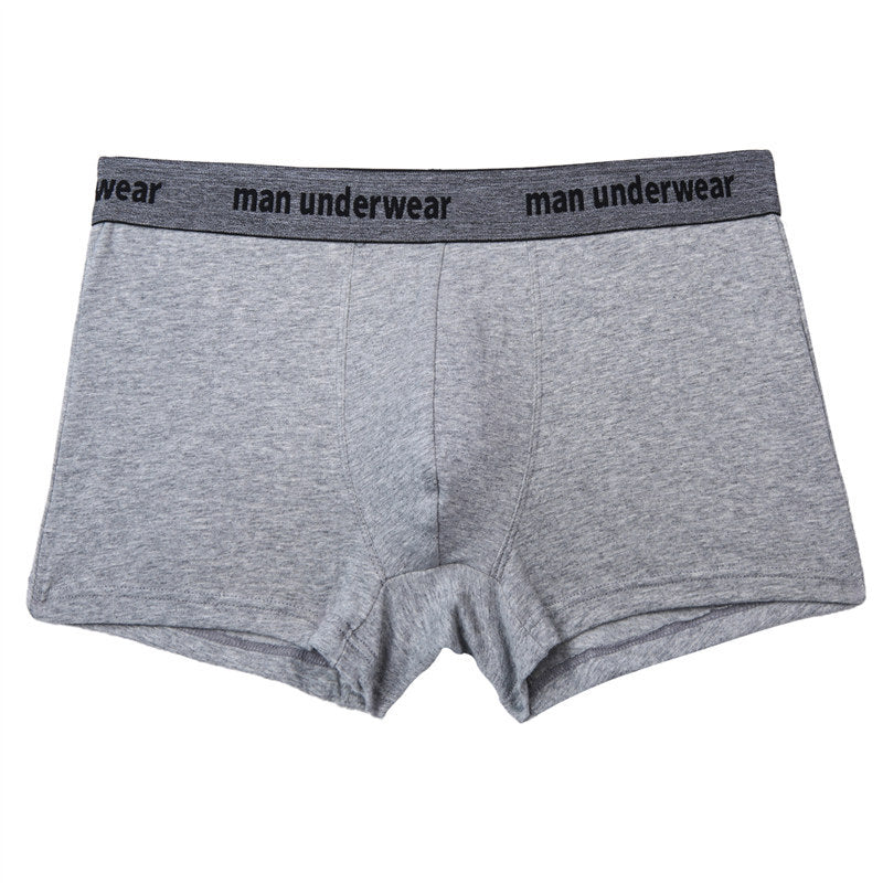 Simple Solid Color Cotton Underwear Men's Boxer Briefs