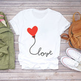 Short-sleeved love T-shirt