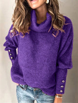 Lantern Sleeve Pullover Womens Sweater