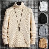 Men's Half Turtleneck Sweater Korean Slim Solid Color Knit Sweater