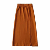 High Slit Mid-Length Bag Hip Skirt