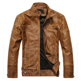Men Leather Motorcycle PU Jacket