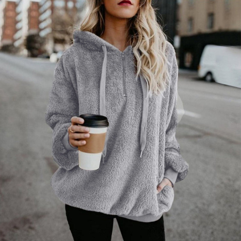Women's Hooded Plush Sweater