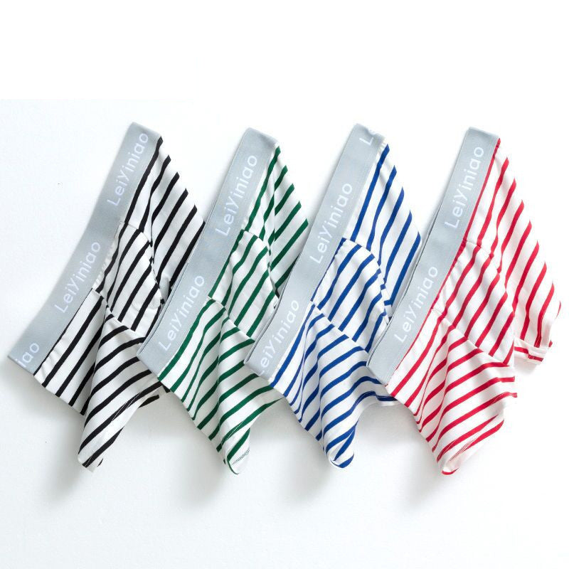 Boxes Of 4 Men's Cotton Striped Printed Boxers Full Cotton Explosion Style