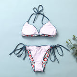 Comfortable Lining Small Floral Triangle Swimsuit Women