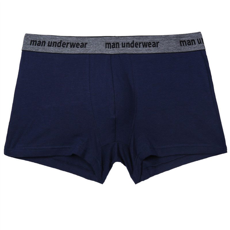 Simple Solid Color Cotton Underwear Men's Boxer Briefs