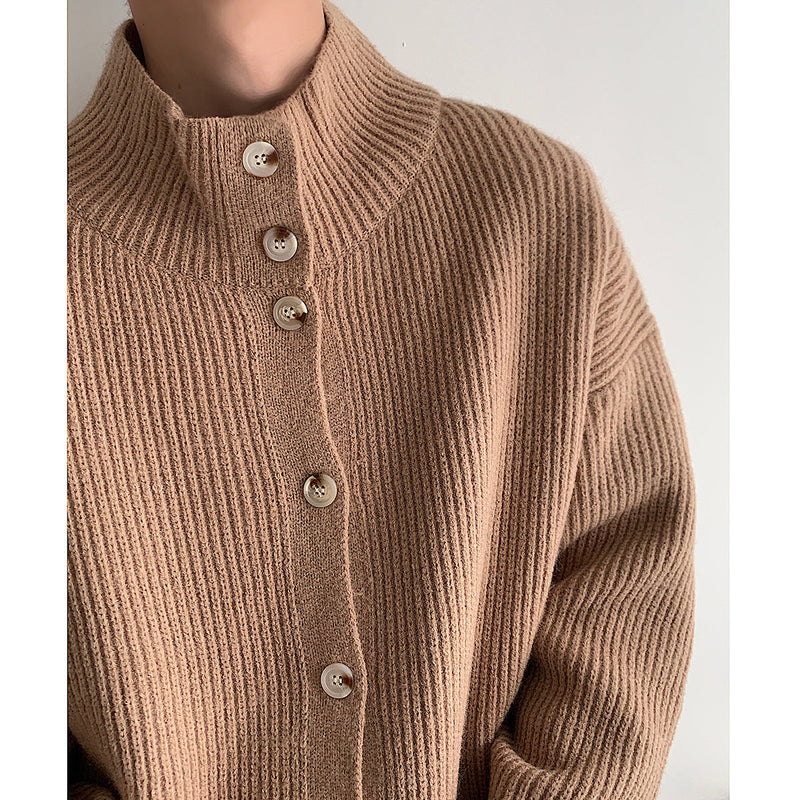 Pure Color Simple Knit Cardigan sweater for youth