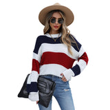 Striped Knitted Round Neck Sweater