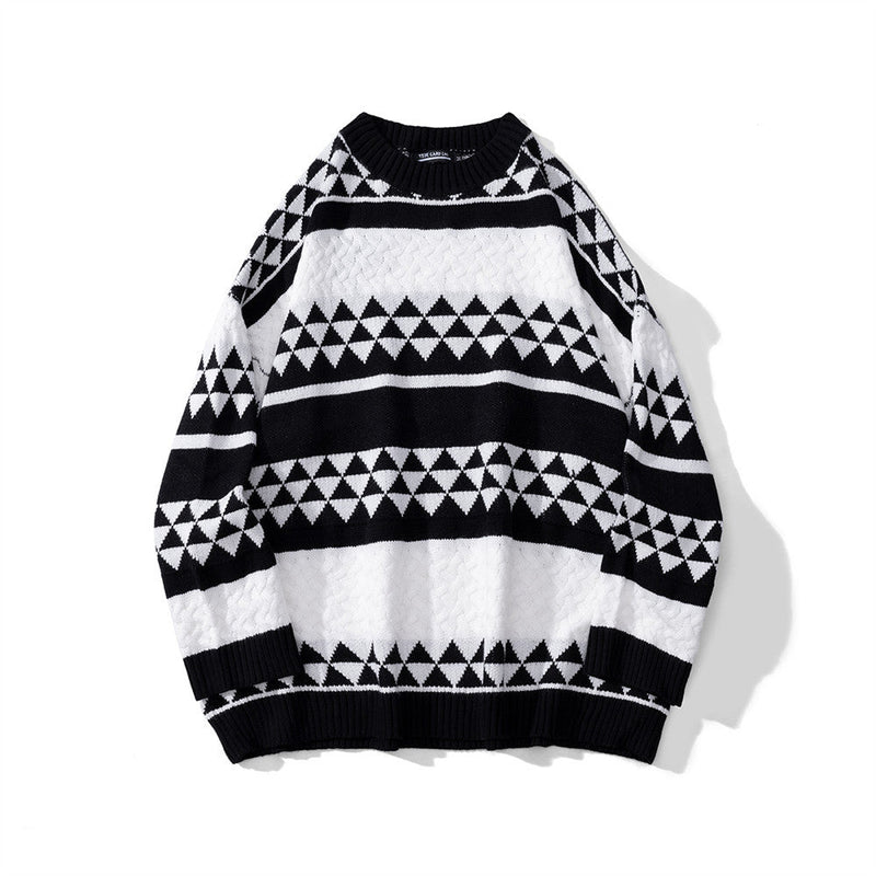 Lazy Style Colorblock Jacquard Sweater Men