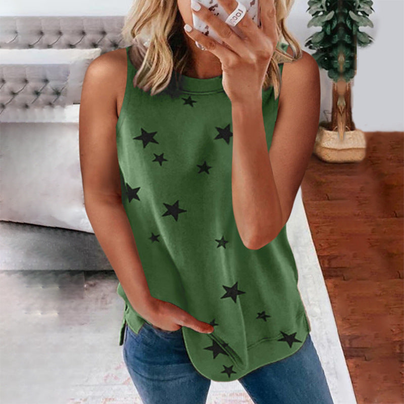 Printed Sleeveless Top Pullover Tank Top