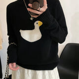 Cute Duckling Round Neck Sweater