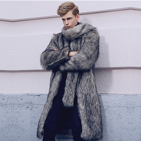 Men's Casual fur Coat With Lapel