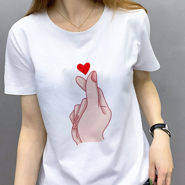 Love Print Short Sleeve T-shirts