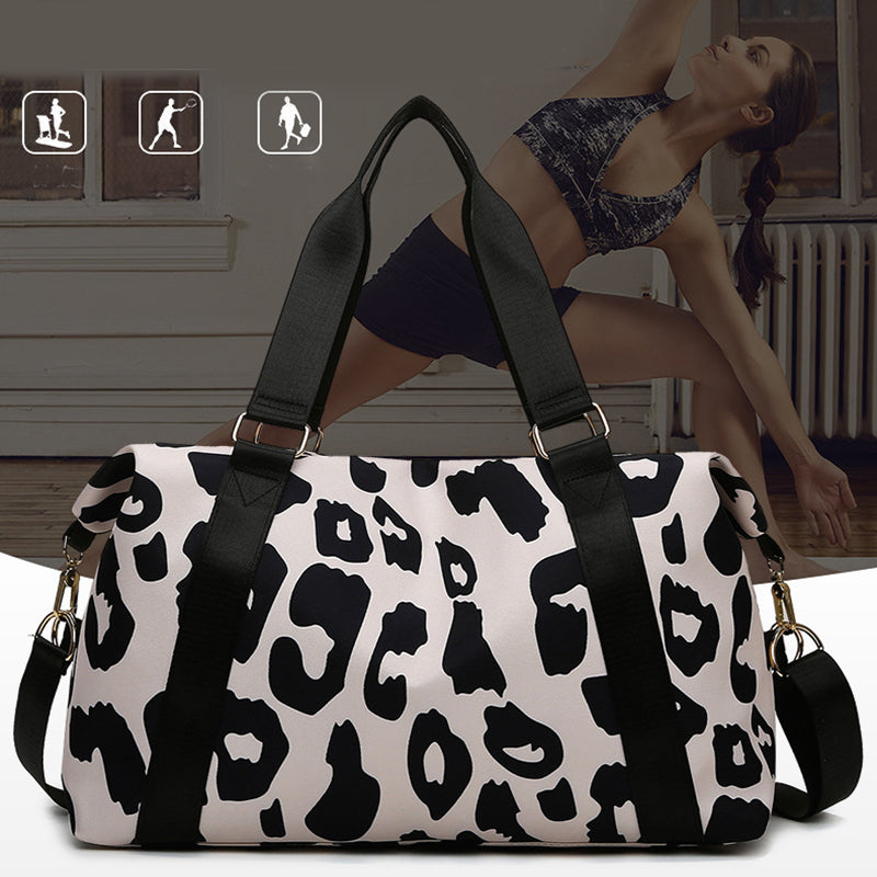 Women Travel Duffel Bag Cow Pattern Handbag